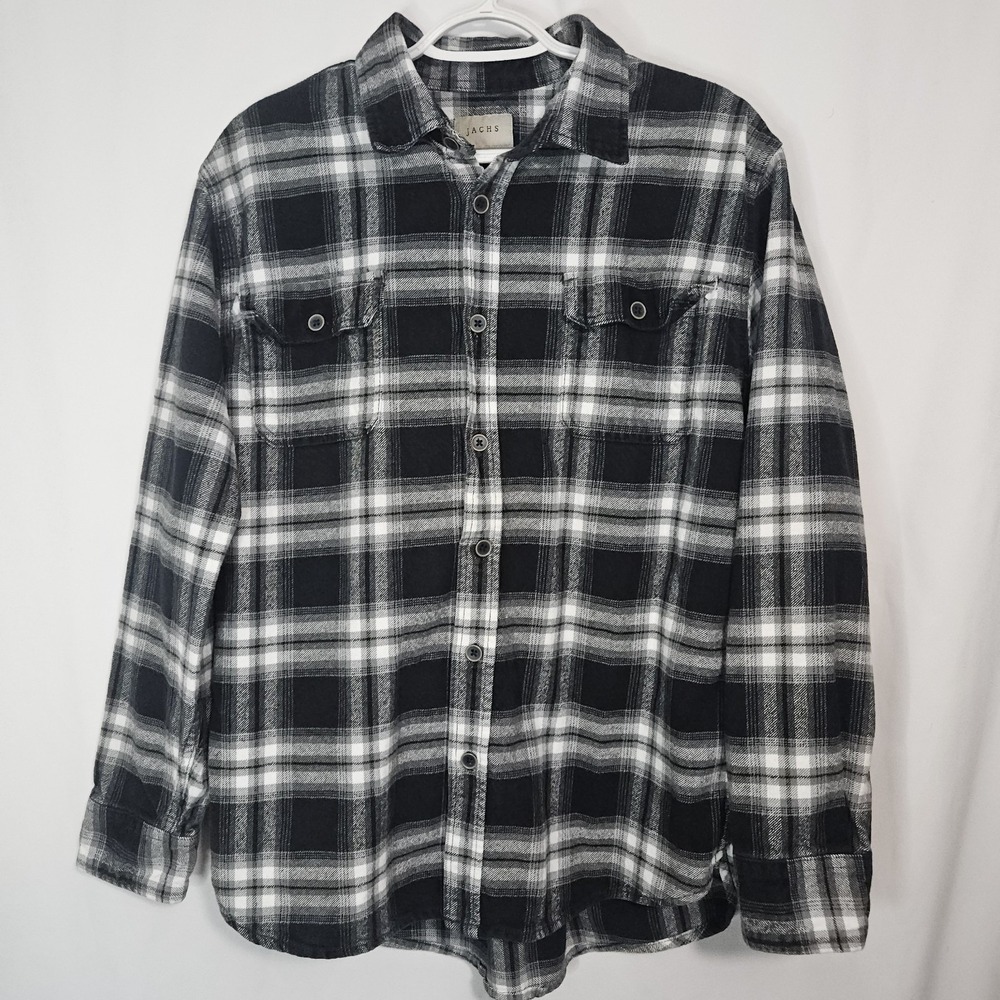 Flannel Shirt Mens L Gorpcore‎ Excellent Plaid Cotton Jachs NY Lumberjack Grunge